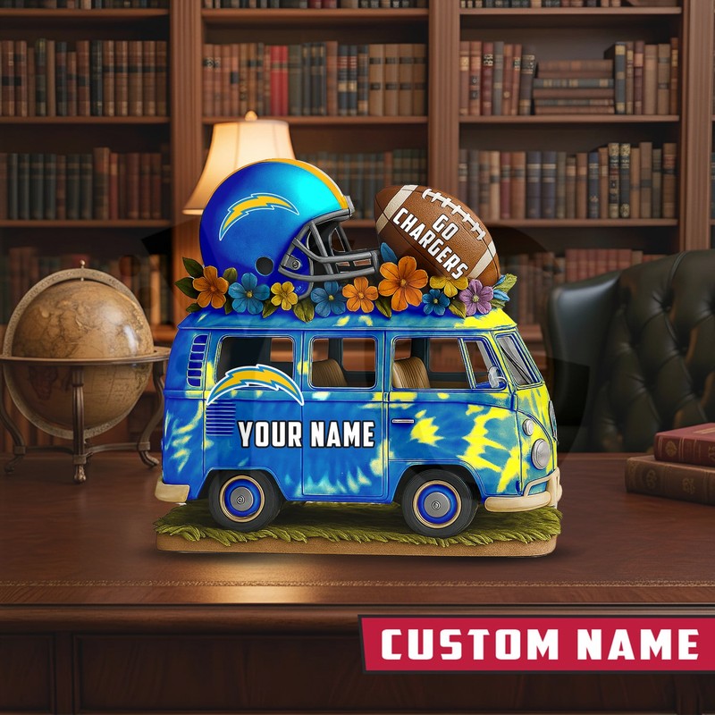 Los Angeles Chargers Van Bus Special Home Decor Gift Acrylic Plaque Los Angeles Chargers Van Bus Special Home Decor Gift Acrylic Plaque