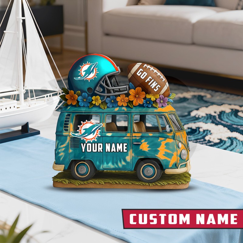 Miami Dolphins Van Bus Special Home Decor Gift Acrylic Plaque Miami Dolphins Van Bus Special Home Decor Gift Acrylic Plaque