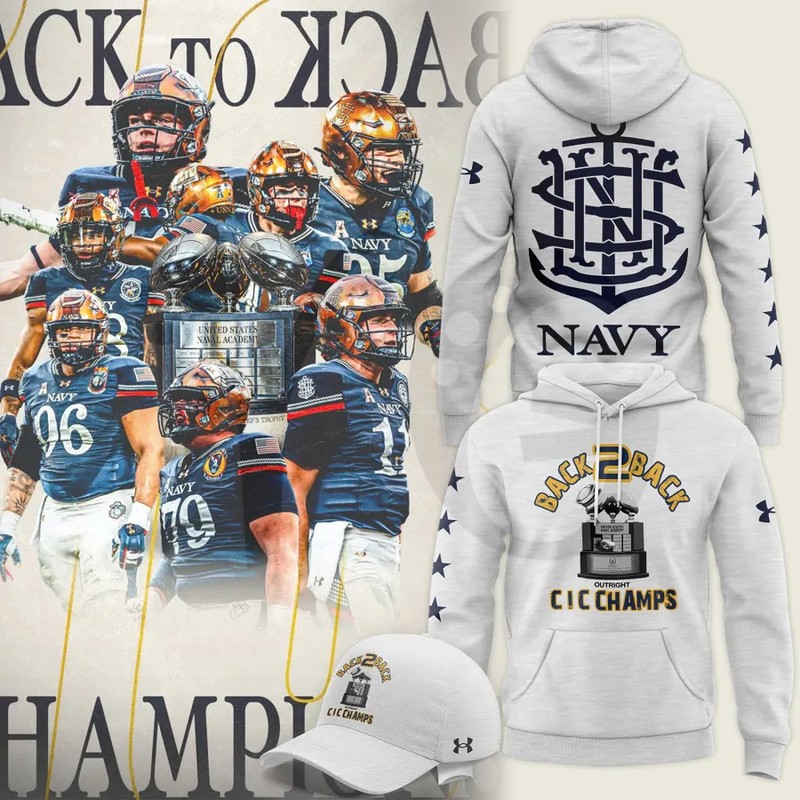 Navy Midshipmen BACK To BACK CIC Champions Shirt Collection Navy Midshipmen BACK To BACK CIC Champions Shirt Collection