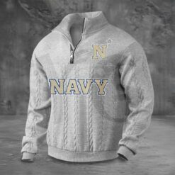Navy Midshipmen PREMIUM Half-Zip Sweater