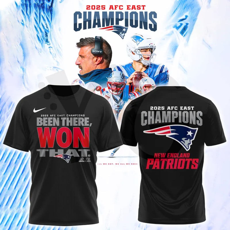 New England Patriots 2025 AFC East Division Champions Shirt Collection New England Patriots 2025 AFC East Division Champions Shirt Collection
