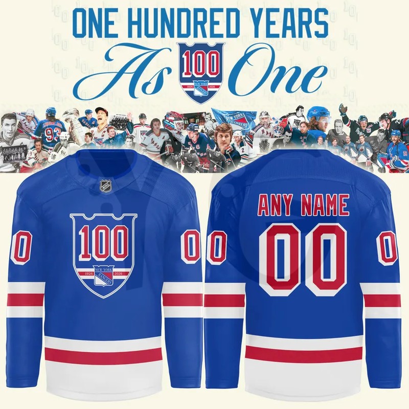 New York Rangers 100 Years As One Special Hockey Jersey New York Rangers 100 Years As One Special Hockey Jersey