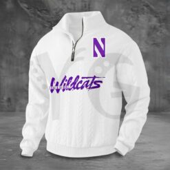 Northwestern Wildcats PREMIUM Half Zip Sweater 3