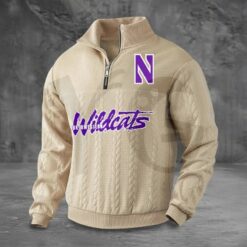Northwestern Wildcats PREMIUM Half Zip Sweater 4