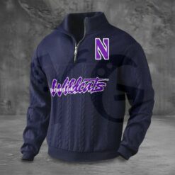 Northwestern Wildcats PREMIUM Half Zip Sweater 5