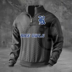Rice Owls PREMIUM Half Zip Sweater 3