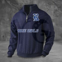 Rice Owls PREMIUM Half Zip Sweater 5