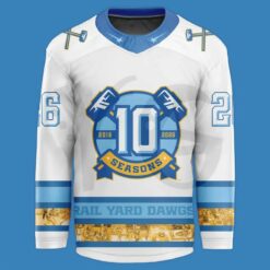 Roanoke Rail Yard Dawgs 10 Year Anniversary Hockey Jersey