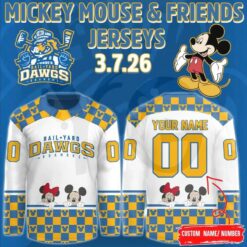 Roanoke Rail Yard Dawgs Mickey Mouse & Friends Special Hockey Jersey