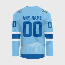 Roanoke Rail Yard Dawgs Personalized Light Blue Hockey Jersey 3