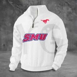 SMU Mustangs PREMIUM Half-Zip Sweater