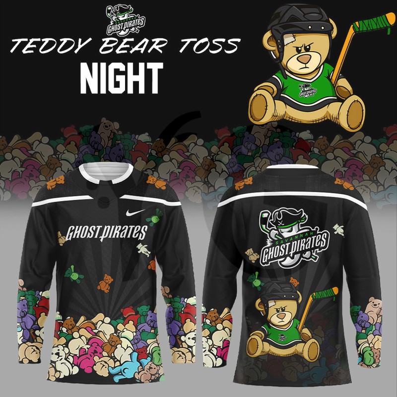 Savannah Ghost Pirates Teddy Bear Toss Night Hockey Jersey Savannah Ghost Pirates Teddy Bear Toss Night Hockey Jersey
