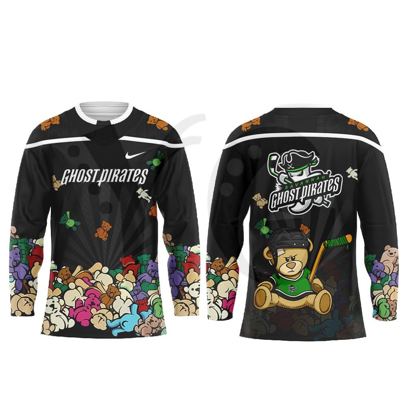 Savannah Ghost Pirates Teddy Bear Toss Night Hockey Jersey Savannah Ghost Pirates Teddy Bear Toss Night Hockey Jersey