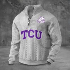 TCU Horned Frogs PREMIUM Half-Zip Sweater TCU Horned Frogs PREMIUM Half-Zip Sweater