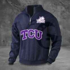 TCU Horned Frogs PREMIUM Half Zip Sweater 5