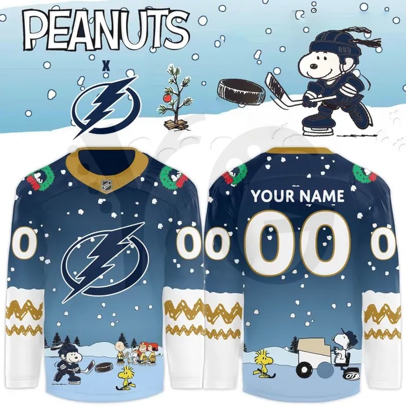 Tampa Bay Lightning 2025 Peanuts Christmas Jersey Tampa Bay Lightning 2025 Peanuts Christmas Jersey