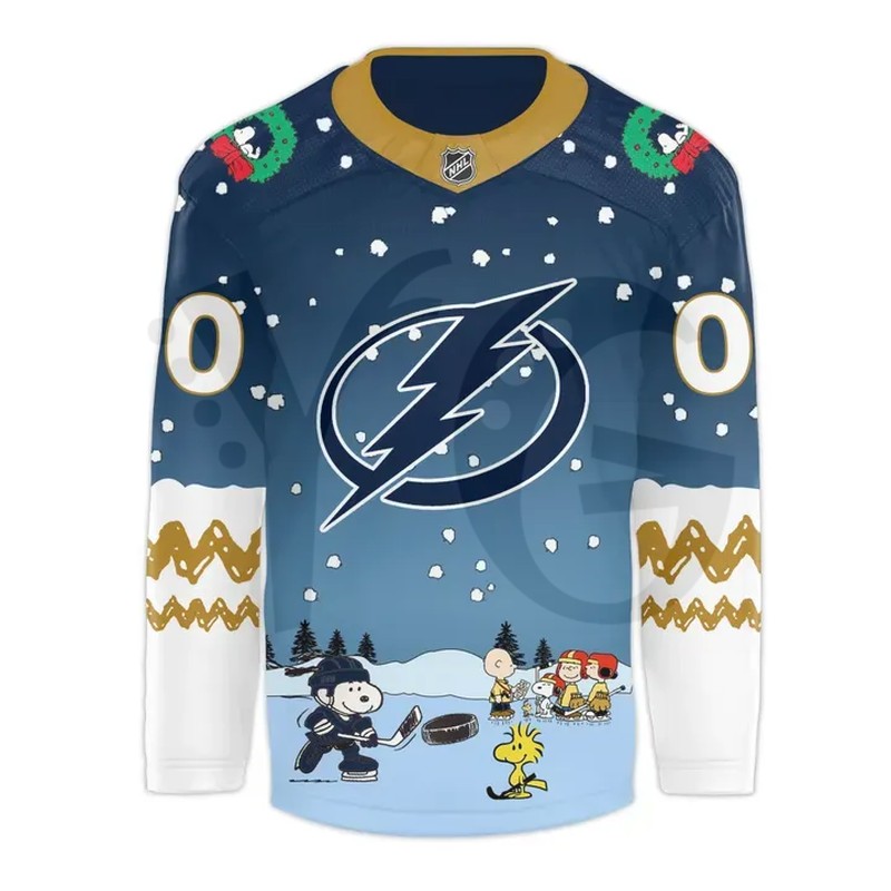 Tampa Bay Lightning 2025 Peanuts Christmas Jersey Tampa Bay Lightning 2025 Peanuts Christmas Jersey