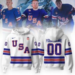 Team USA Olympic 2026 Uniform Shirt Collection White Hoodie