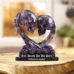 Till Death Do Us Part Amethyst Styled Gothic Couple Acrylic Plaque