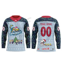 Toledo Walleye Christmas Charlie Brown Peanuts Hockey Jersey