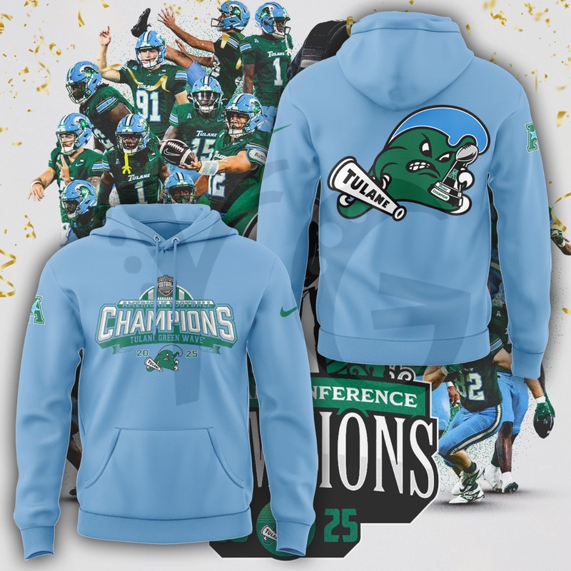Tulane Green Wave AAC Champions Shirt Collection Tulane Green Wave AAC Champions Shirt Collection