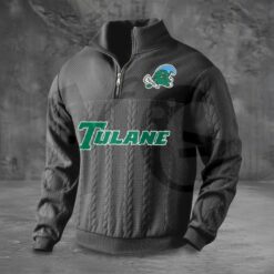 Tulane Green Wave PREMIUM Half Zip Sweater 3