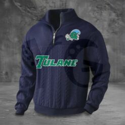 Tulane Green Wave PREMIUM Half Zip Sweater 5