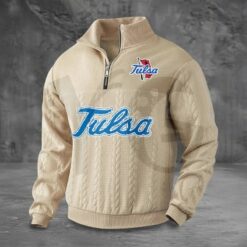 Tulsa Golden Hurricane PREMIUM Half Zip Sweater 4