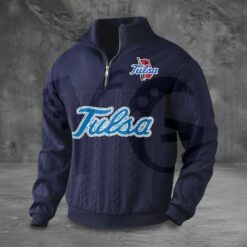 Tulsa Golden Hurricane PREMIUM Half Zip Sweater 5