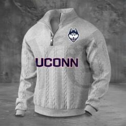 Uconn Huskies PREMIUM Half-Zip Sweater
