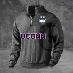 Uconn Huskies PREMIUM Half Zip Sweater 3