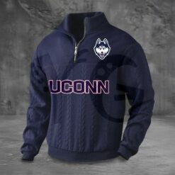 Uconn Huskies PREMIUM Half Zip Sweater 5