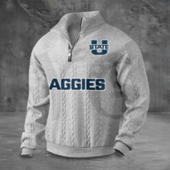 Utah State Aggies PREMIUM Half-Zip Sweater