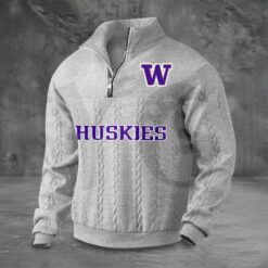 Washington Huskies PREMIUM Half-Zip Sweater