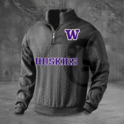 Washington Huskies PREMIUM Half Zip Sweater 3