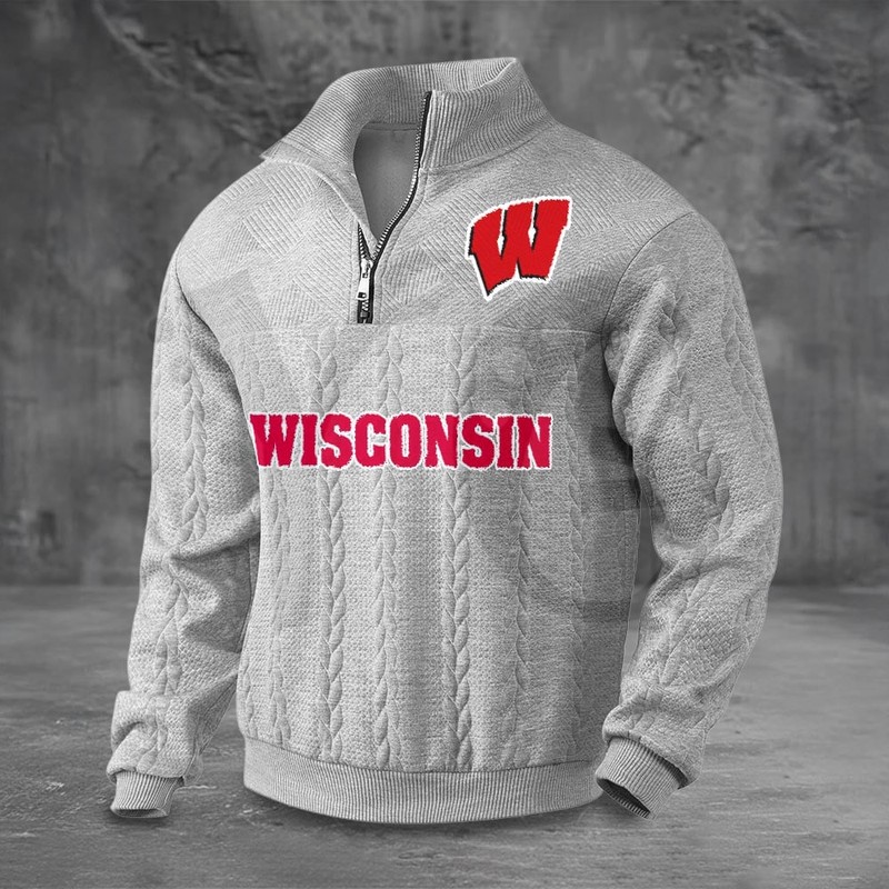 Wisconsin Badgers PREMIUM Half-Zip Sweater Wisconsin Badgers PREMIUM Half-Zip Sweater