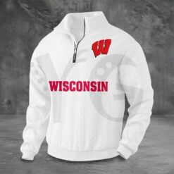 Wisconsin Badgers PREMIUM Half-Zip Sweater