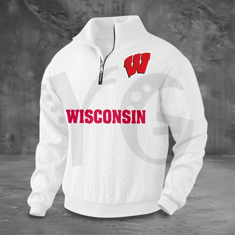 Wisconsin Badgers PREMIUM Half-Zip Sweater Wisconsin Badgers PREMIUM Half-Zip Sweater