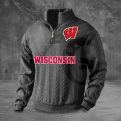 Wisconsin Badgers PREMIUM Half Zip Sweater 3