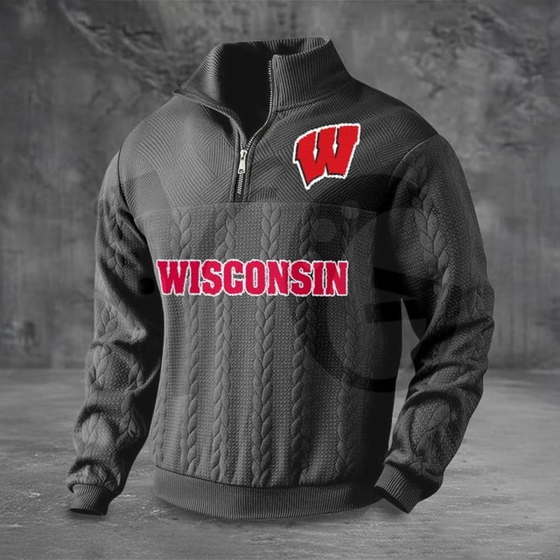 Wisconsin Badgers PREMIUM Half-Zip Sweater Wisconsin Badgers PREMIUM Half-Zip Sweater