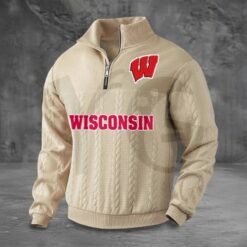 Wisconsin Badgers PREMIUM Half Zip Sweater 4