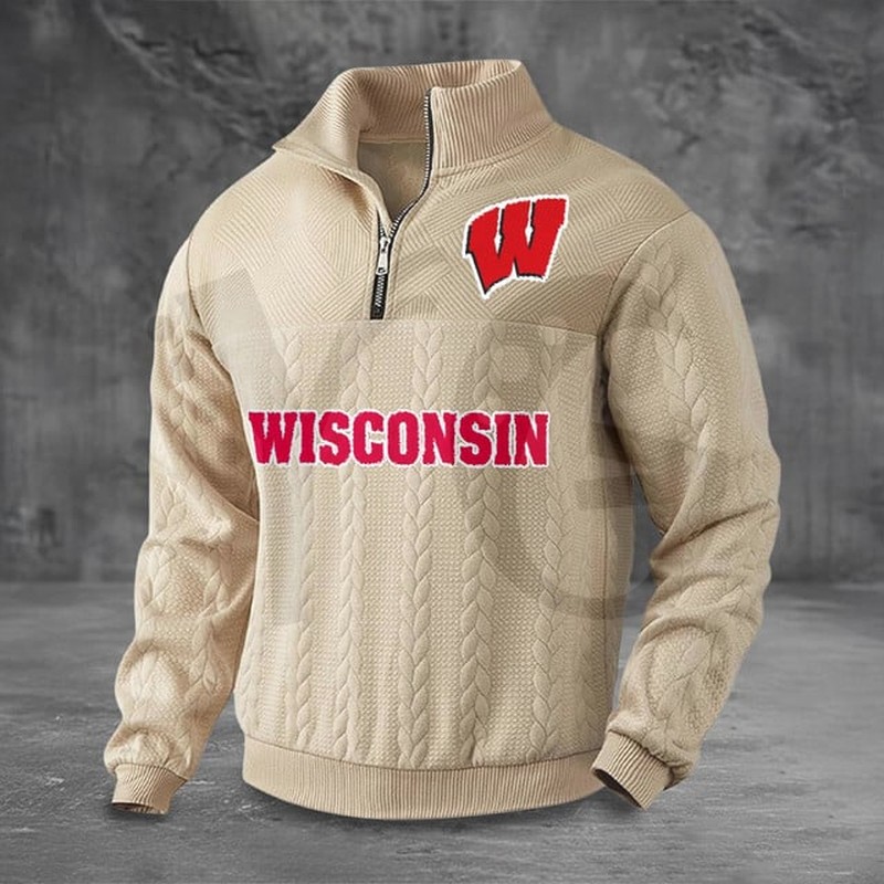 Wisconsin Badgers PREMIUM Half-Zip Sweater Wisconsin Badgers PREMIUM Half-Zip Sweater