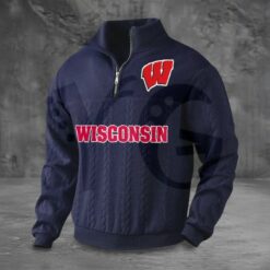 Wisconsin Badgers PREMIUM Half Zip Sweater 5