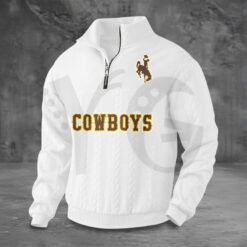 Wyoming Cowboys PREMIUM Half-Zip Sweater