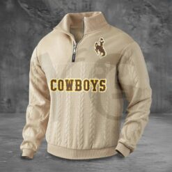 Wyoming Cowboys PREMIUM Half Zip Sweater 4