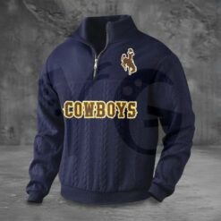 Wyoming Cowboys PREMIUM Half Zip Sweater 5