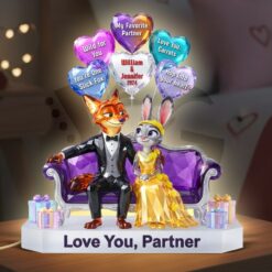 Zootopia Love You Partner Romantic Couple Acrylic Platque
