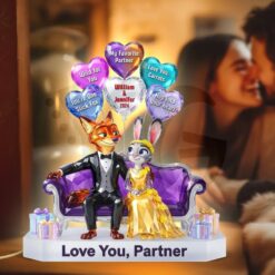 Zootopia Love You Partner Romantic Couple Acrylic Platque