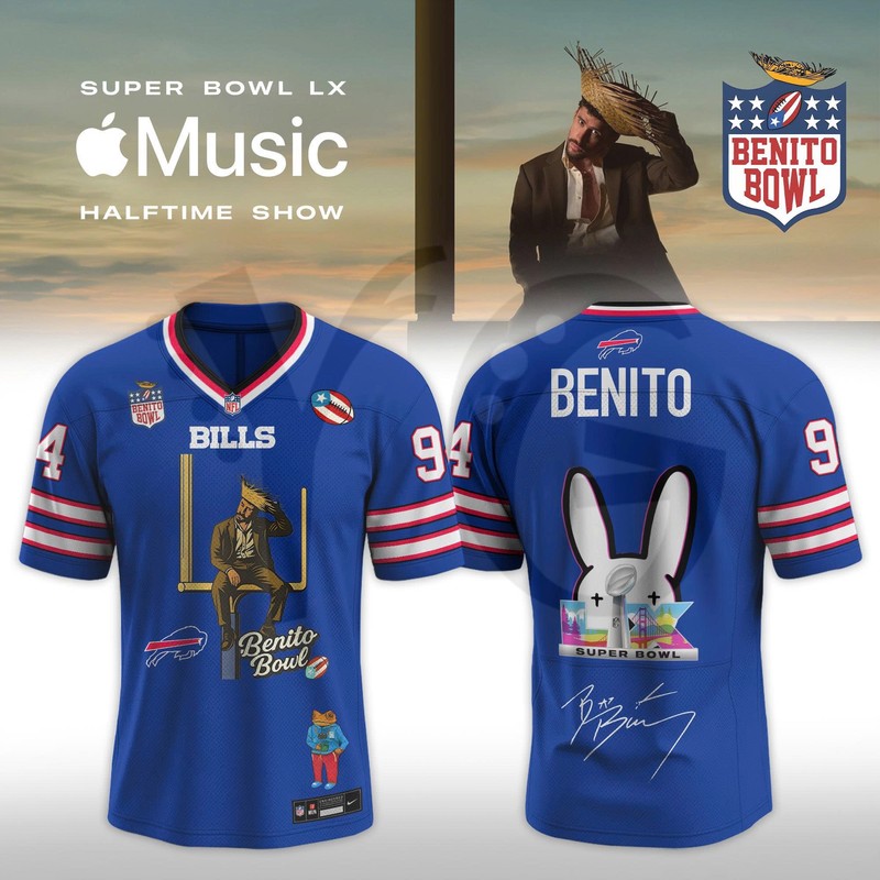 Buffalo Bills x Bad Bunny Benito Bowl Limited Edition Football Jersey Buffalo Bills x Bad Bunny Benito Bowl Limited Edition Football Jersey