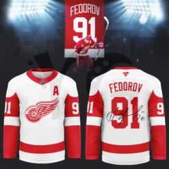 Detroit Red Wings Fedorov 91 Forever Limited Edition Hockey Jersey